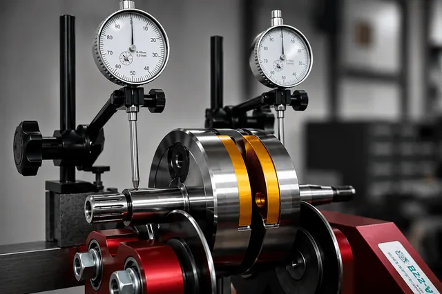 Repair and Centering of 2-stroke Crankshaft Centering and alignment of the crankshaft webs with high-precision centesimal dial indicators