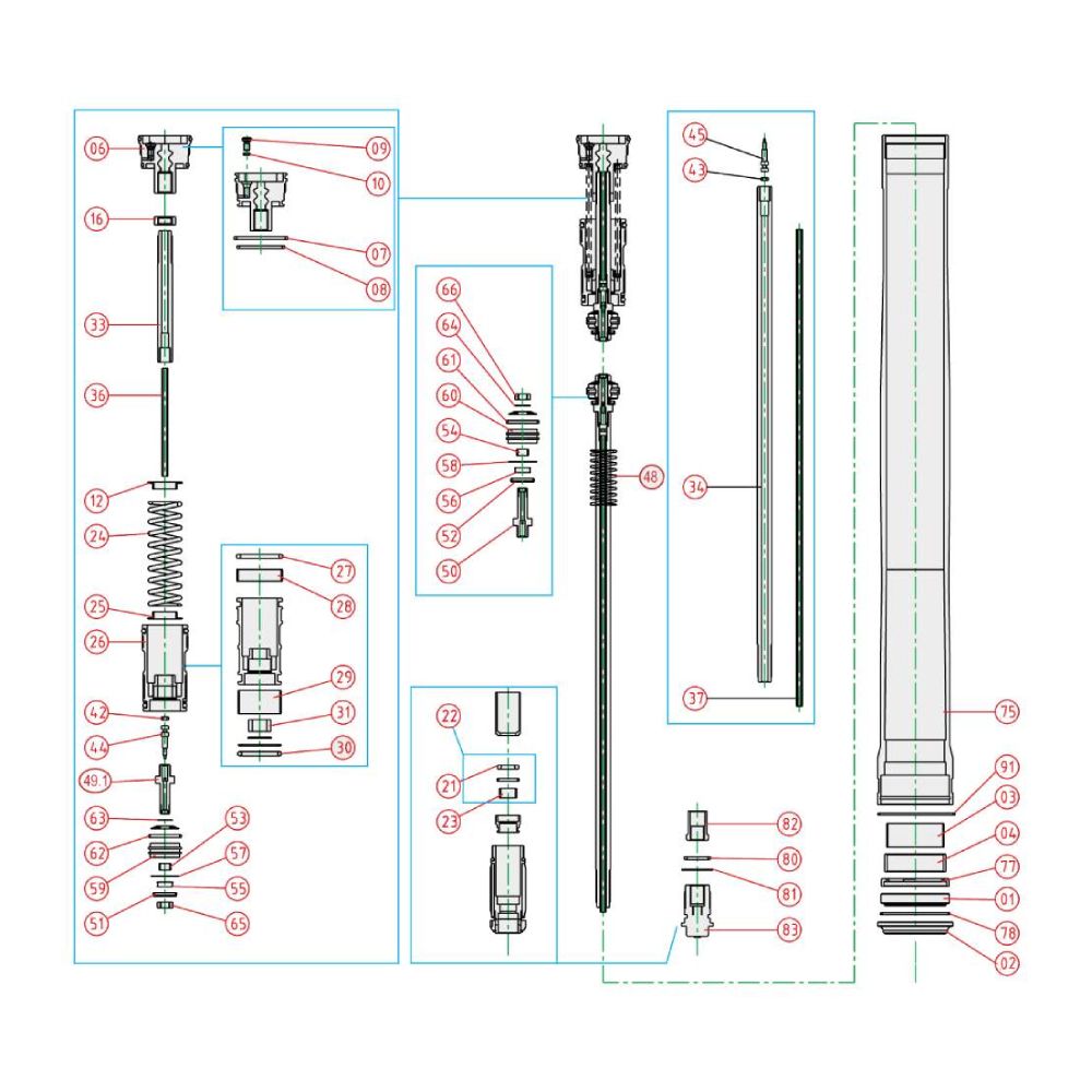 Fork spare parts Beta RR 300 (20-25) - Bushing (23)* K110231200101