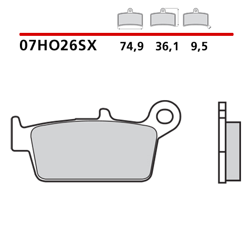 Brake pads Brembo Honda CR 250 (95-01) rear race 07HO26SX