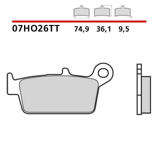 Brake pads Brembo Gasgas 300 EC (00-09) rear ceramic 07HO26TT