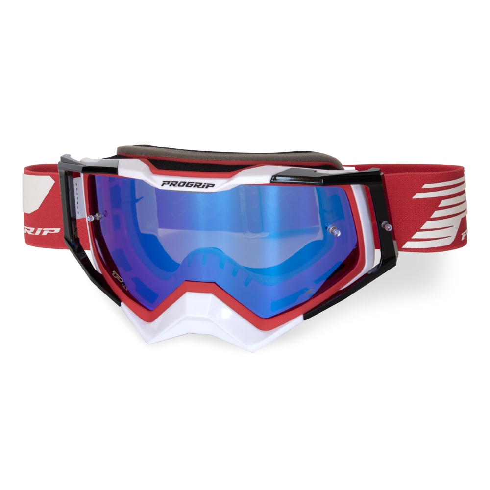 Goggles Pro Grip Rapid - Red White Black mirrored lens blue