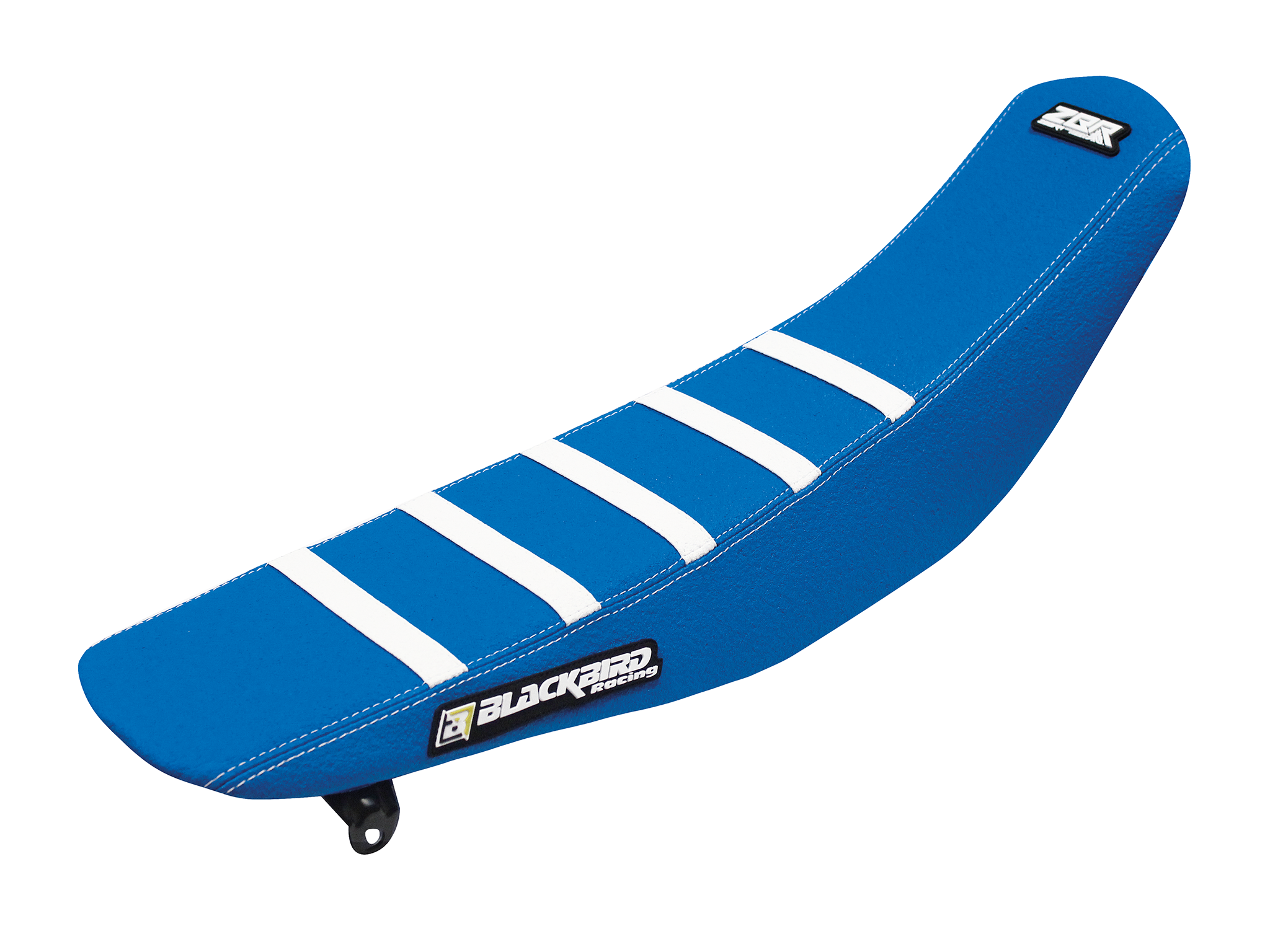 Seat cover Blackbird TM EN/MX 450 F (15-21) zebra azzurro e white BL-1805Z