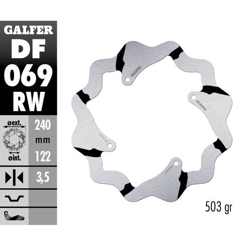 Brake disc Galfer Race Honda CRF 250 R (04-25) rear DF069RW