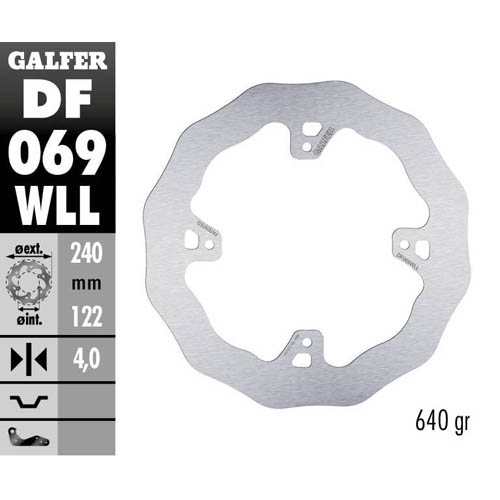 Brake disc Galfer Wave Honda CR 125 (02-07) rear solid DF069WLL