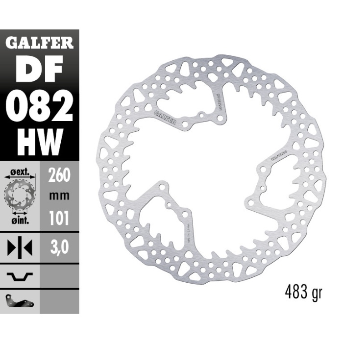 Brake disc Galfer Shark Honda CRF 250 RX (19-25) front DF082HW