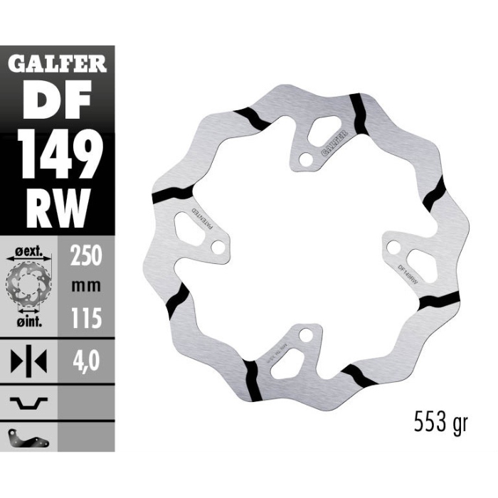 Brake disc Galfer Race Kawasaki KX 450 F (19-23) rear DF149RW