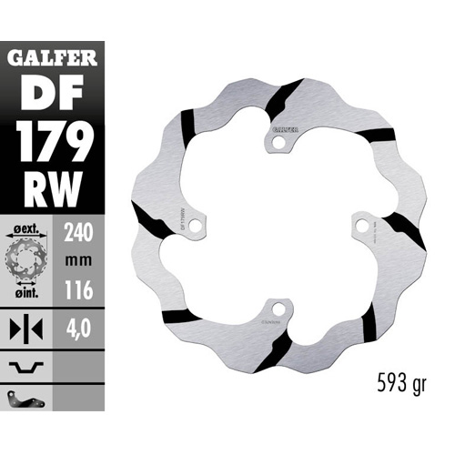 Brake disc Galfer Race Kawasaki KX 125 (03-08) rear DF179RW