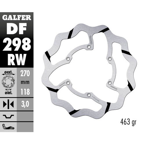 Brake disc Galfer Race Suzuki RM 125 (89-12) front maggiorato DF298RW