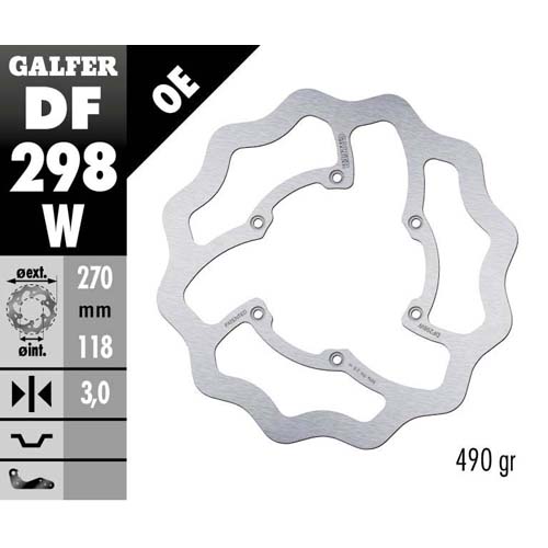Brake disc Galfer Wave Yamaha YZ 125 (01-16) front maggiorato DF298W