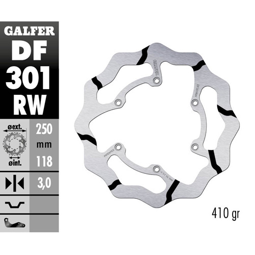 Brake disc Galfer Race Yamaha YZ 125 (01-16) front DF301RW