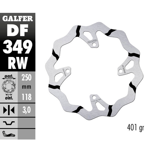 Brake disc Galfer Race Suzuki RMZ 250 (07-18) front DF349RW