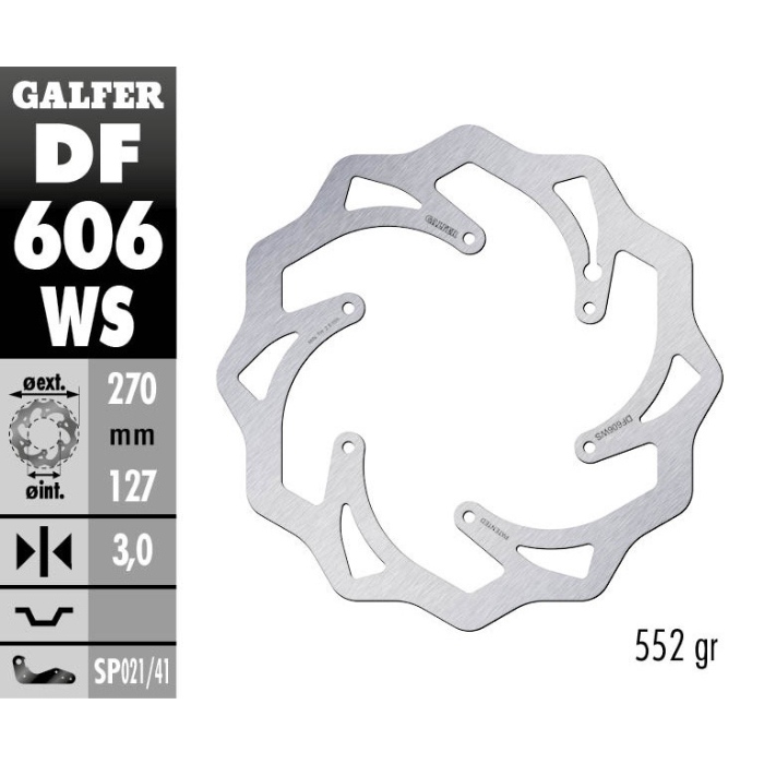 Brake disc Galfer Wave Husaberg 450 FE (04-14) front maggiorato DF606WS