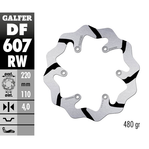 Brake disc Galfer Race KTM 250 EXC (98-25) rear DF607RW