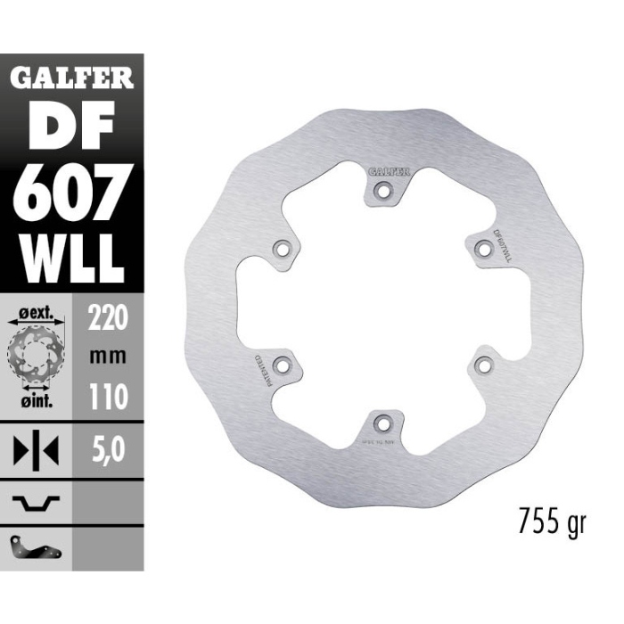 Brake disc Galfer Wave Husaberg 250 FE (13-14) rear solid DF607WLL