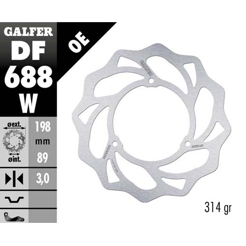 Brake disc Galfer Wave KTM 65 SX (02-24) front DF688W