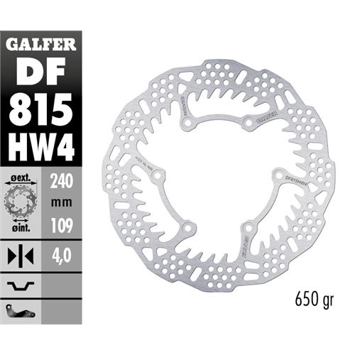 Brake disc Galfer Shark Beta RR 350 (13-25) rear - 4 mm DF815HW4
