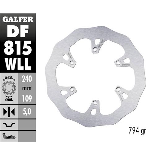 Brake disc Galfer Wave Beta RR 125 2T (18-25) rear solid DF815WLL