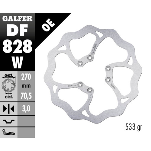 Brake disc Galfer Wave TM EN/MX 300 (04-25) front DF828W