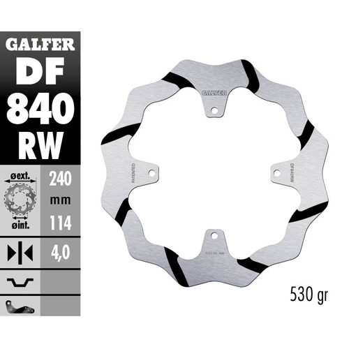 Brake disc Galfer Race TM EN/MX 250 (15-25) rear DF840RW