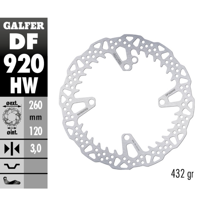 Brake disc Galfer Shark Sherco 250 SEF-R (14-25) front DF920HW