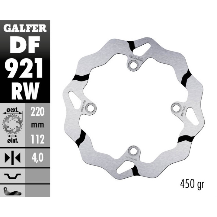Brake disc Galfer Race Sherco 250 SE-R (14-25) rear DF921RW