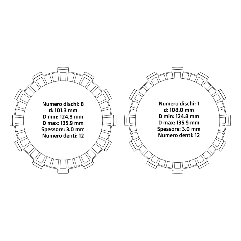 Clutch plates NRTeam Honda CRF 250 R (08-09) - Friction set DS02.F004.9