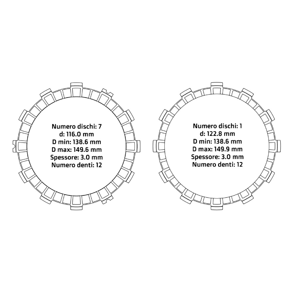 Clutch plates NRTeam Honda CRF 450 R (11-16) - Friction set DS02.F006.8