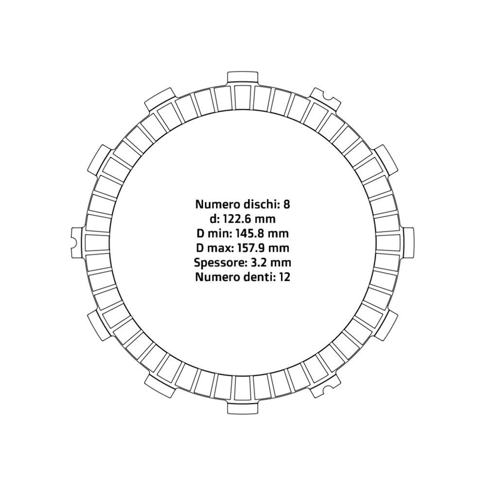 Clutch plates NRTeam Suzuki RM 250 (06-12) - Friction set DS02.F009.8