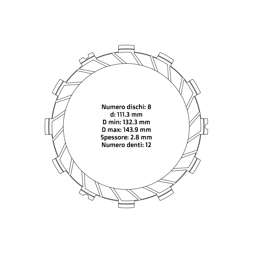 Clutch plates NRTeam Fantic 250 XXF (22-25) - Friction set DS02.F010.8