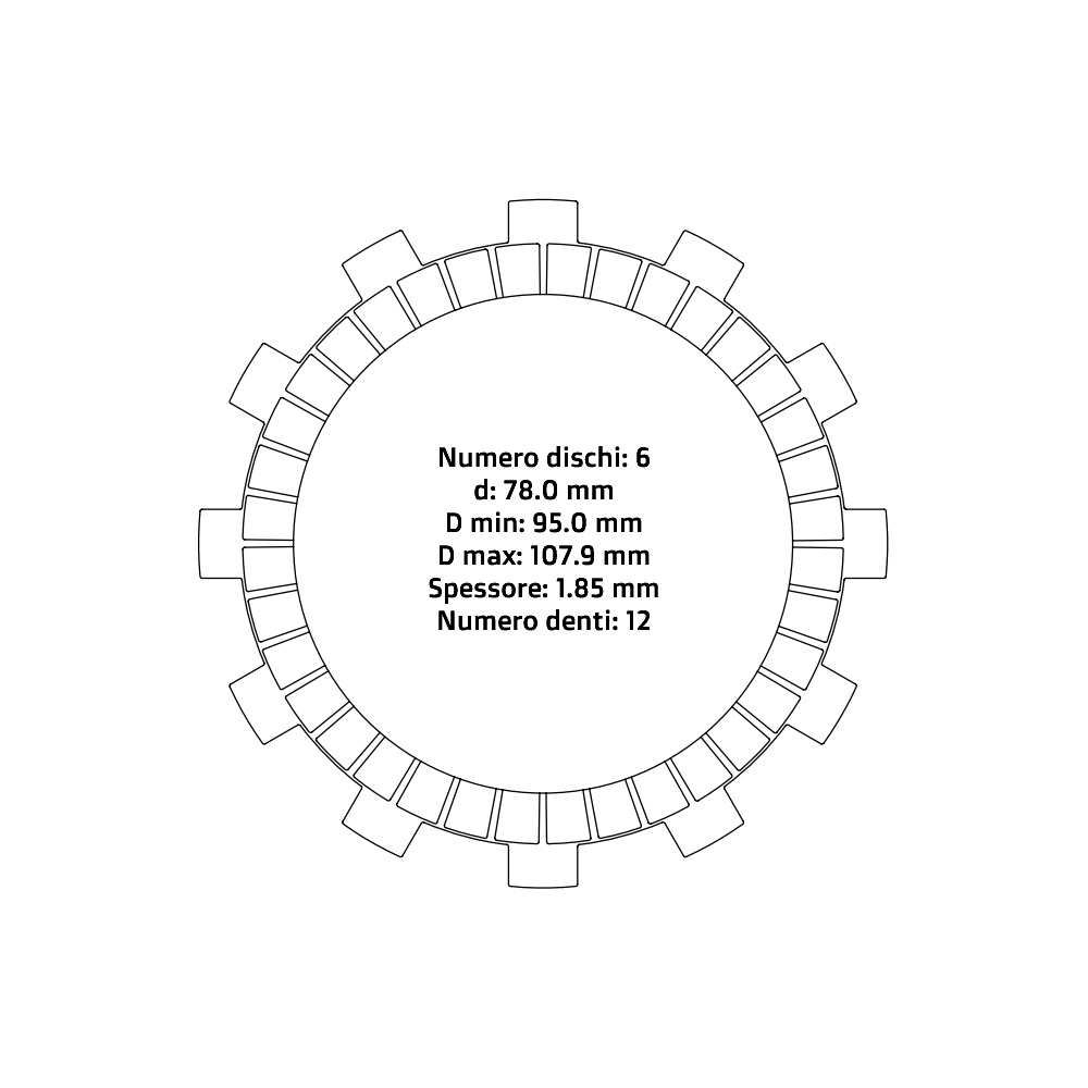 Clutch plates NRTeam Husqvarna 65 TC (17-23) - Friction set DS02.F015.6