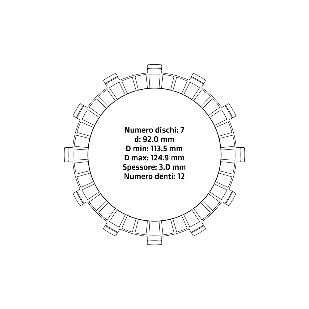 Clutch plates NRTeam Husqvarna 85 TC (14-17) - Friction set DS02.F018.7