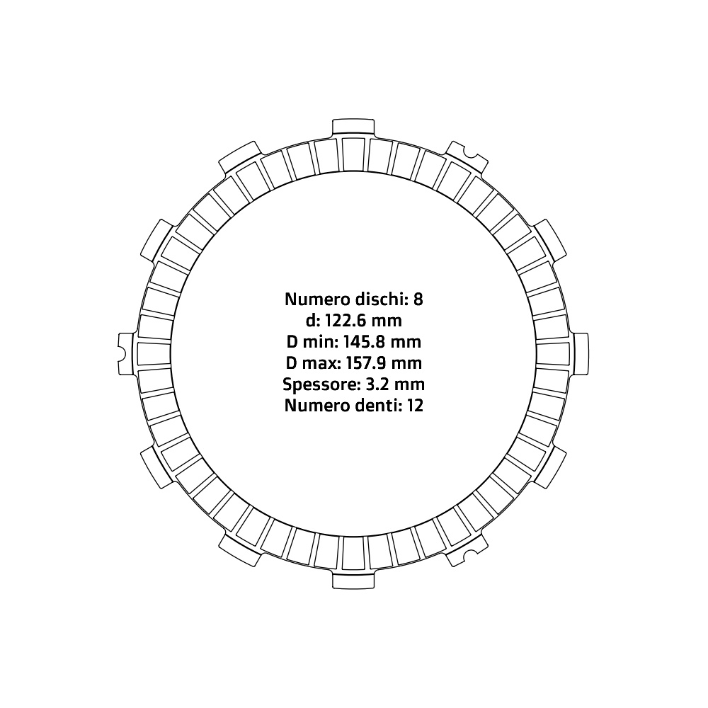 Clutch plates NRTeam Suzuki RM 250 (03-05) - Friction set DS02.F021.8