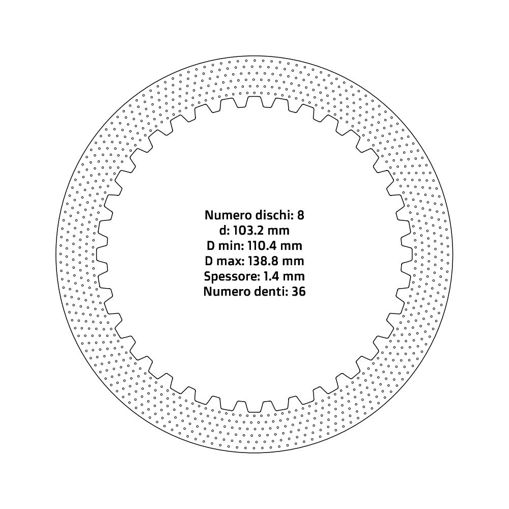 Clutch plates NRTeam Husaberg 390 FE (10-12) - Steel set DS02.S006.8