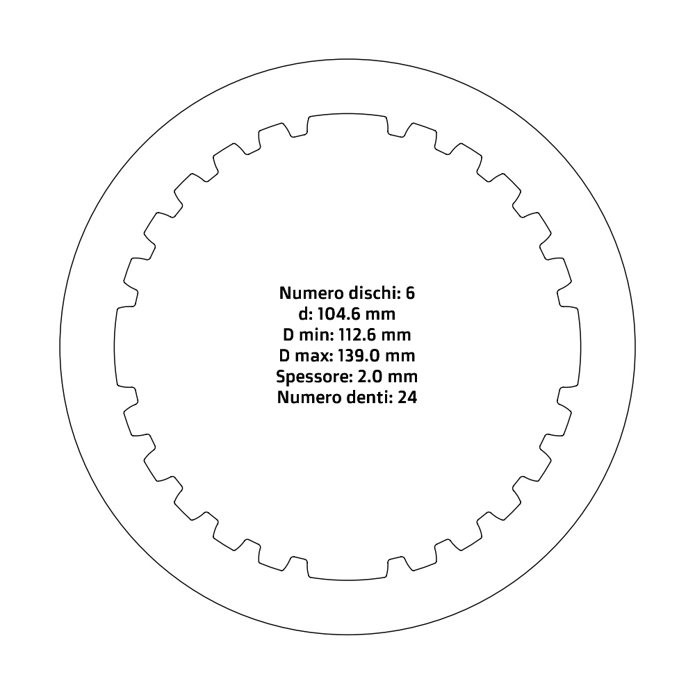 Clutch plates NRTeam Honda CRF 450 RX (17-20) - Steel set DS02.S023.6