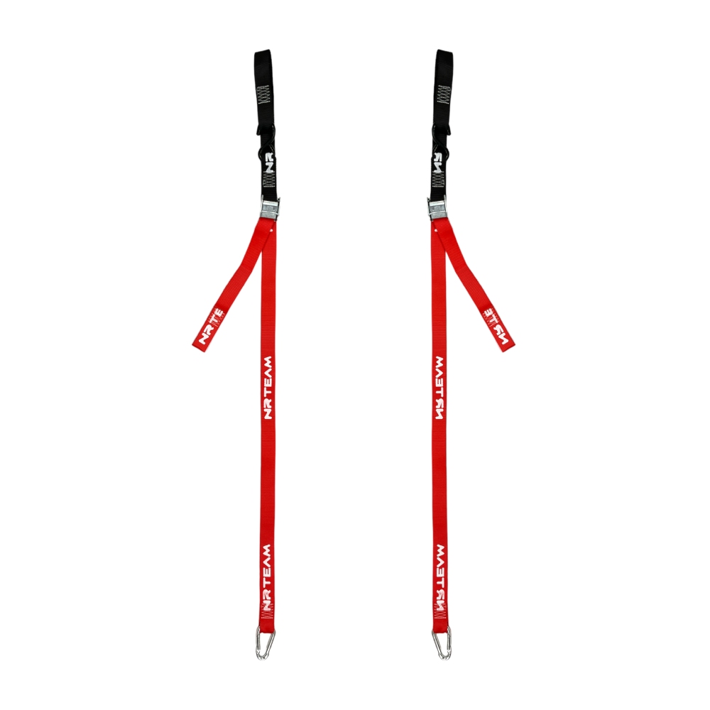 Pair of motorcycle straps Tie Down 38mm NRTeam red DS89.TD15R