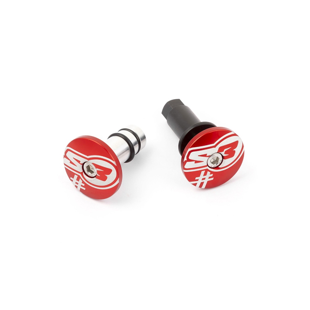 Pair of handlebar end caps S3 red Five HA-END5-R