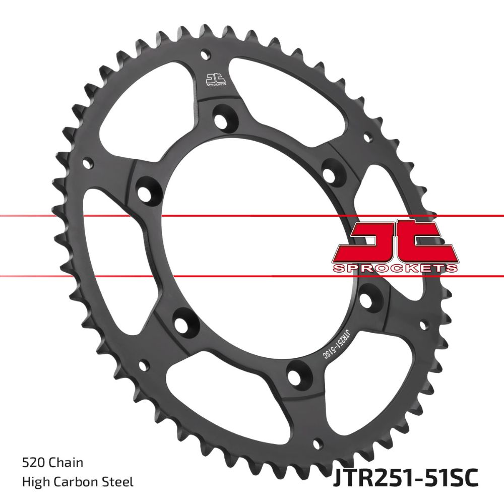 Rear sprocket JT steel Yamaha YZ 125 (99-25) 51 teeth self-cleaning JTR251.51SC