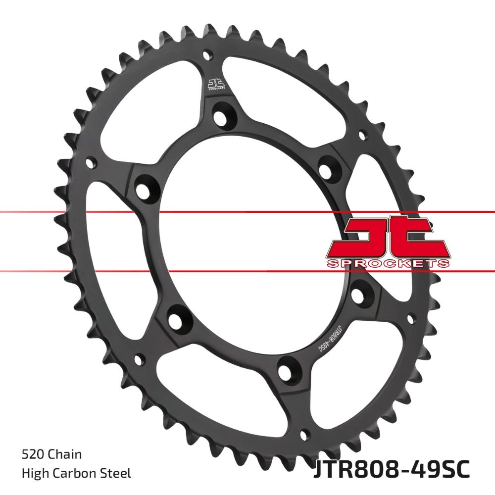Rear sprocket JT steel Suzuki RM 125 (89-12) 49 teeth self-cleaning JTR808.49SC