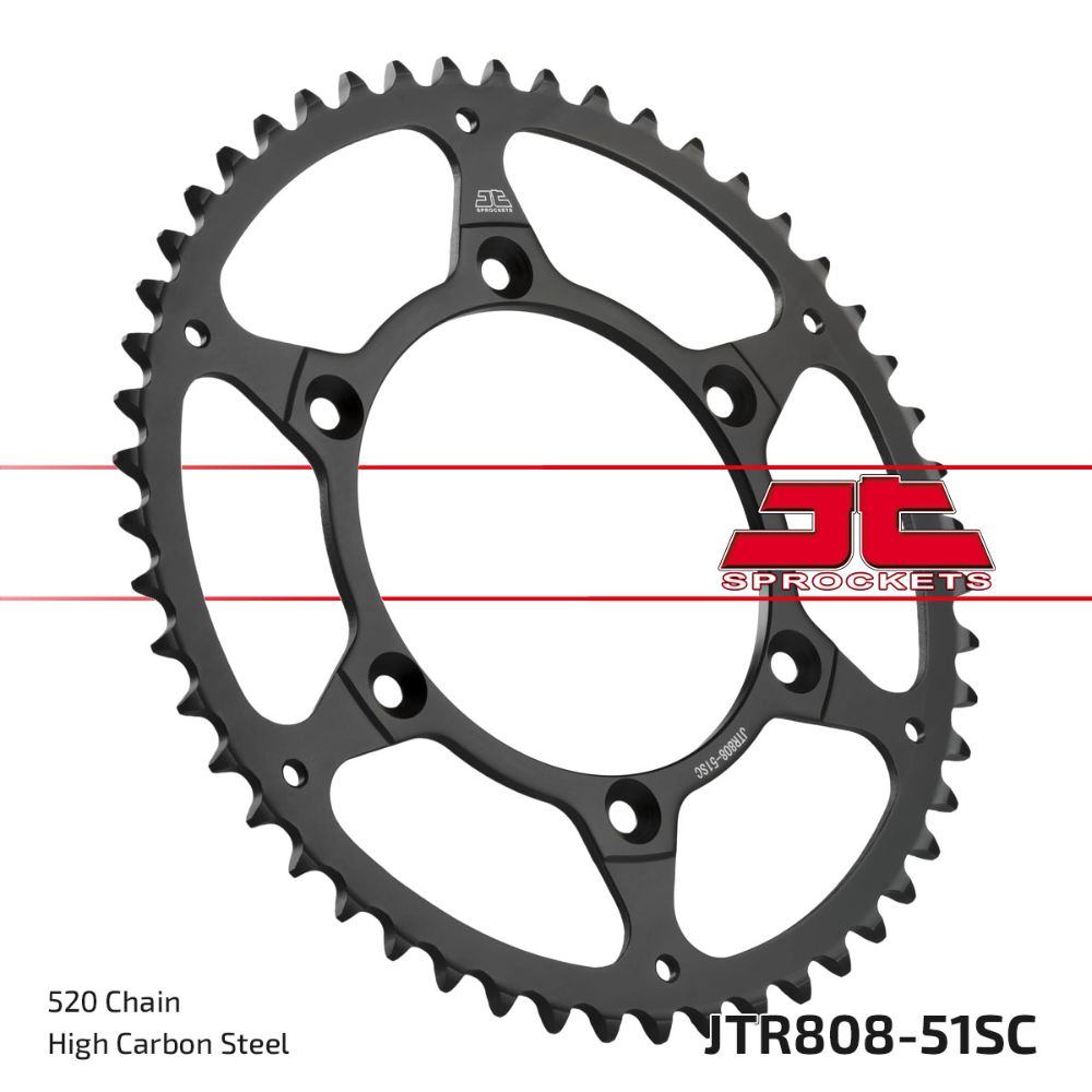 Rear sprocket JT steel Suzuki RMZ 450 (05-25) 51 teeth self-cleaning JTR808.51SC