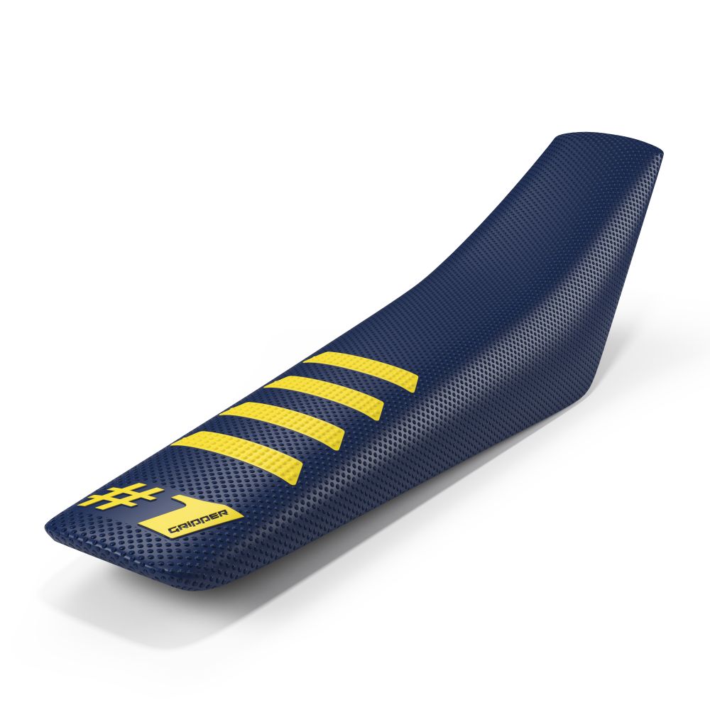 Universal seat cover Onegripper - Ribbed blue scuro and yellow OSC02-DBYW