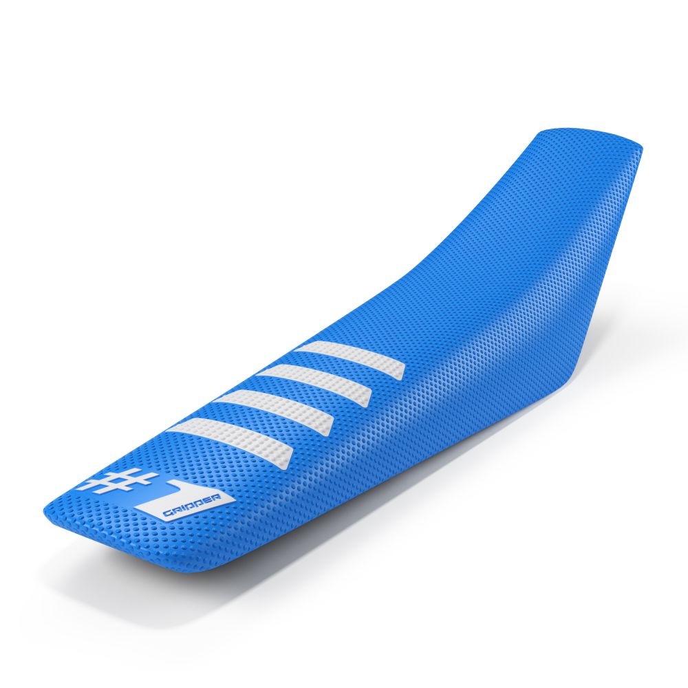 Universal seat cover Onegripper - Ribbed azzurro and white