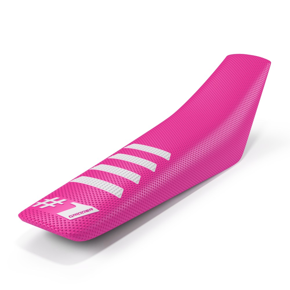 Universal seat cover Onegripper - Ribbed rosa and white