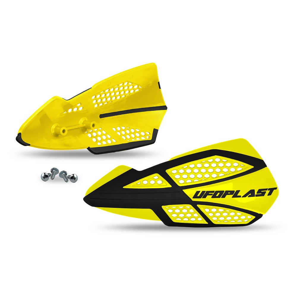 Pair of handguards UFO VOYAGER for lever mounts yellow PM01668-102