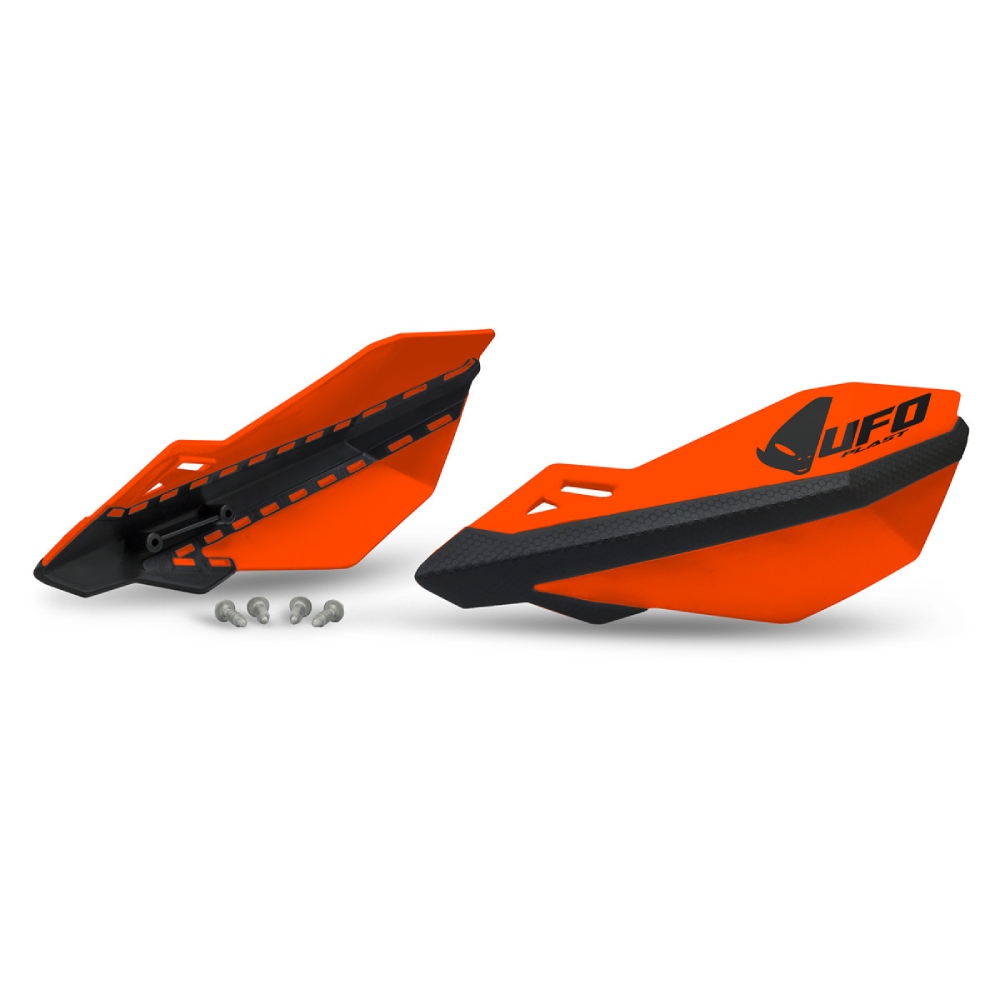 Pair of handguards UFO TRAXION for lever mounts neon orange