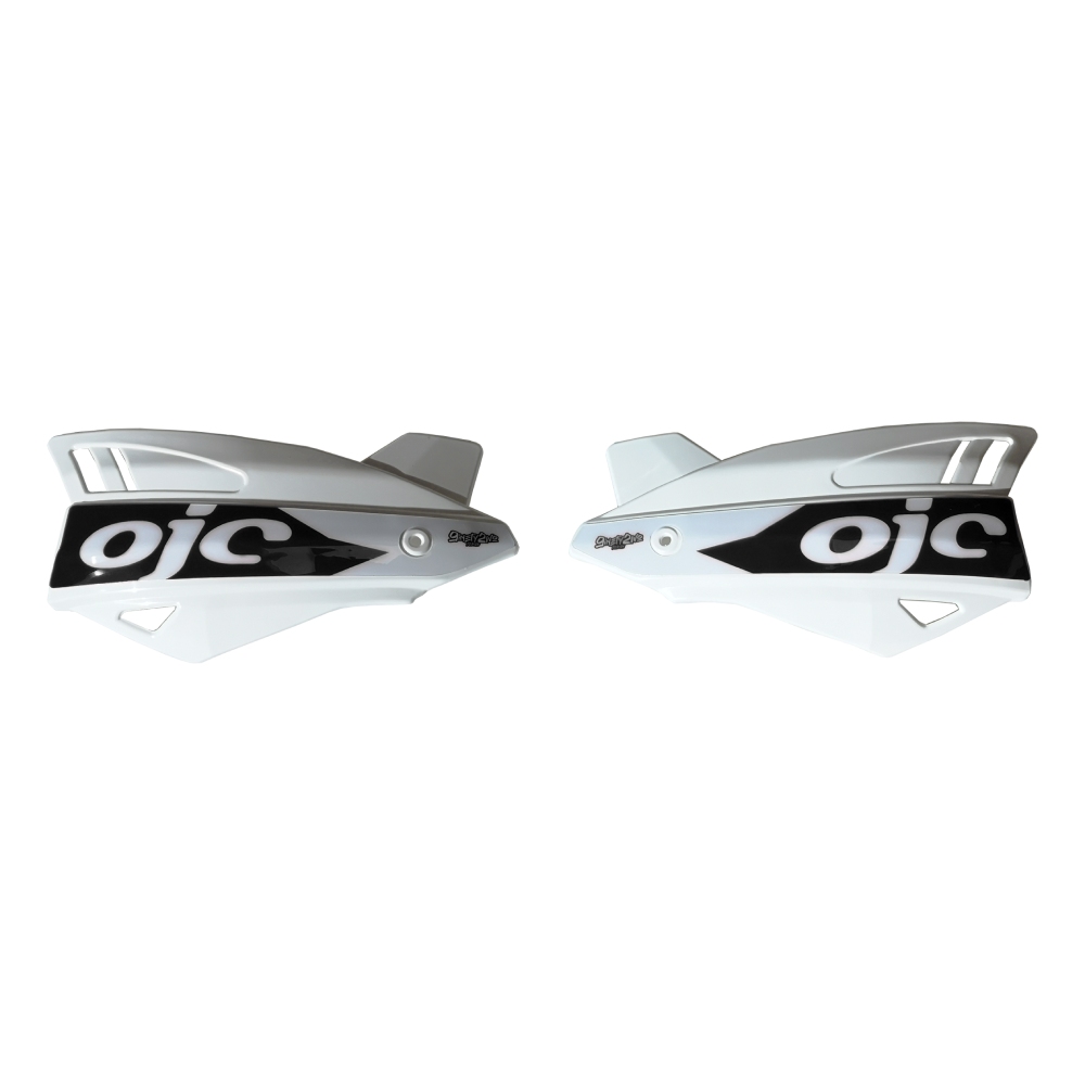 Pair of handguards OJC SHARK universal white (black sticker) PNSK.WN