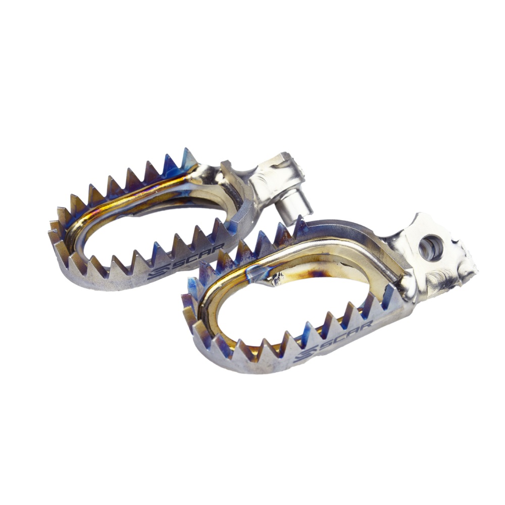 Footpegs titanium Scar Fantic 450 XEF (22-24) Anti-Mud S1516AM