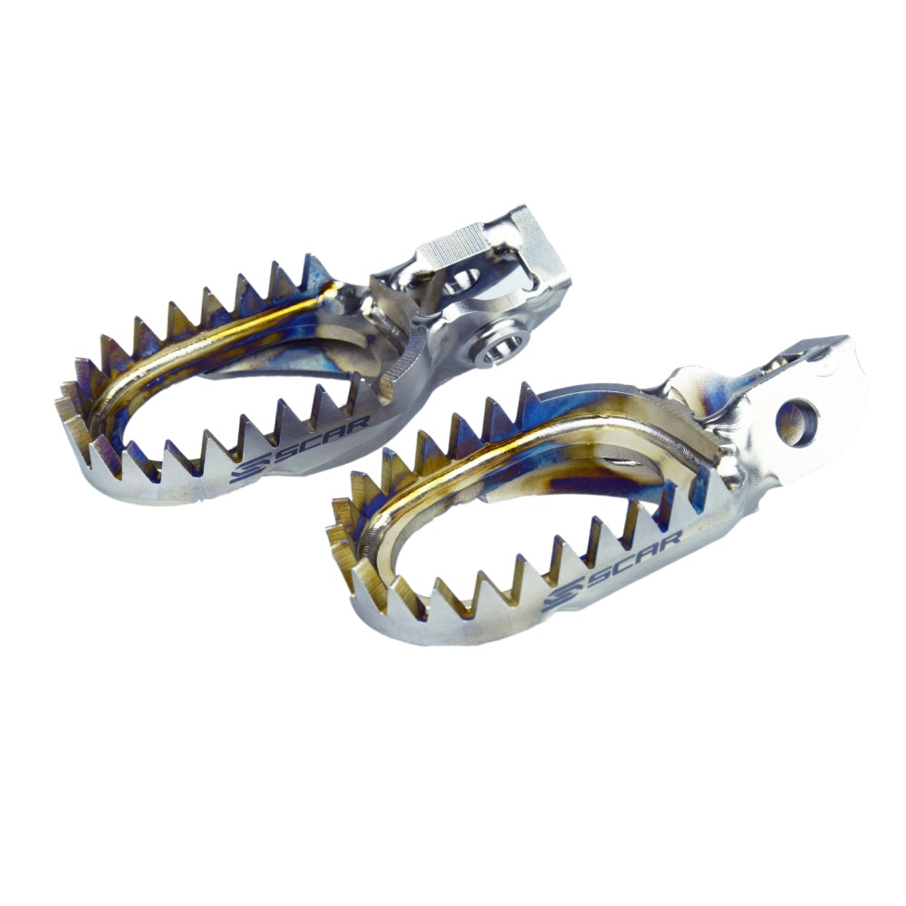 Footpegs titanium Scar KTM 250 SX (16-22) Anti-Mud S5517AM