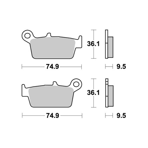 Brake pads WRP Kawasaki KX 500 (96-04) rear standard WG-7204-F4